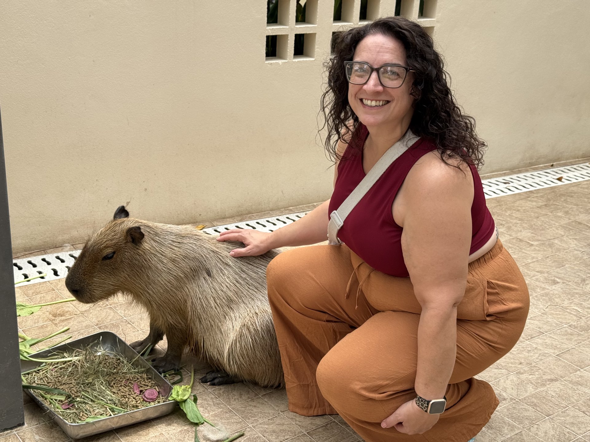 Dominica with capybara