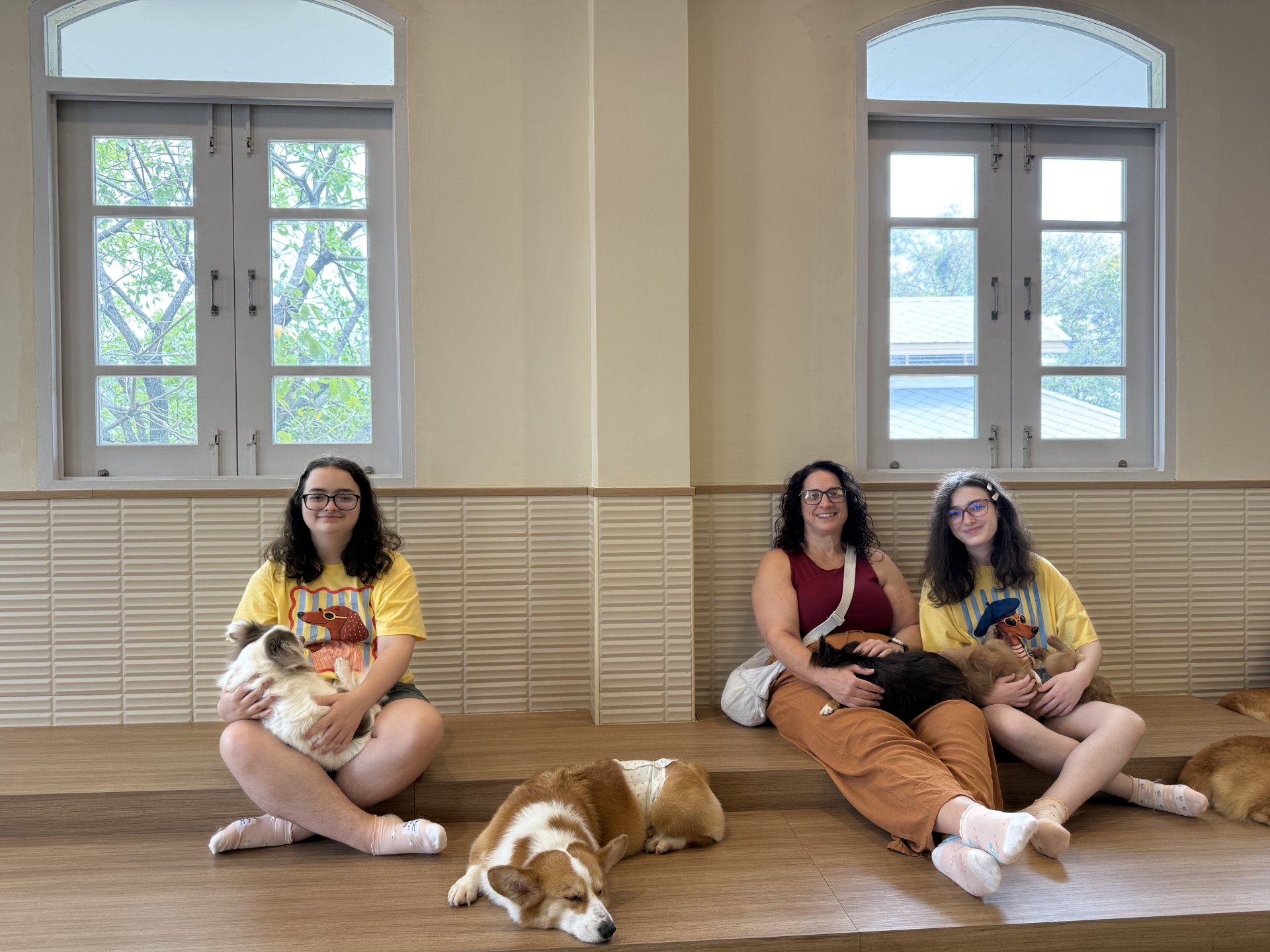 the girls with corgis