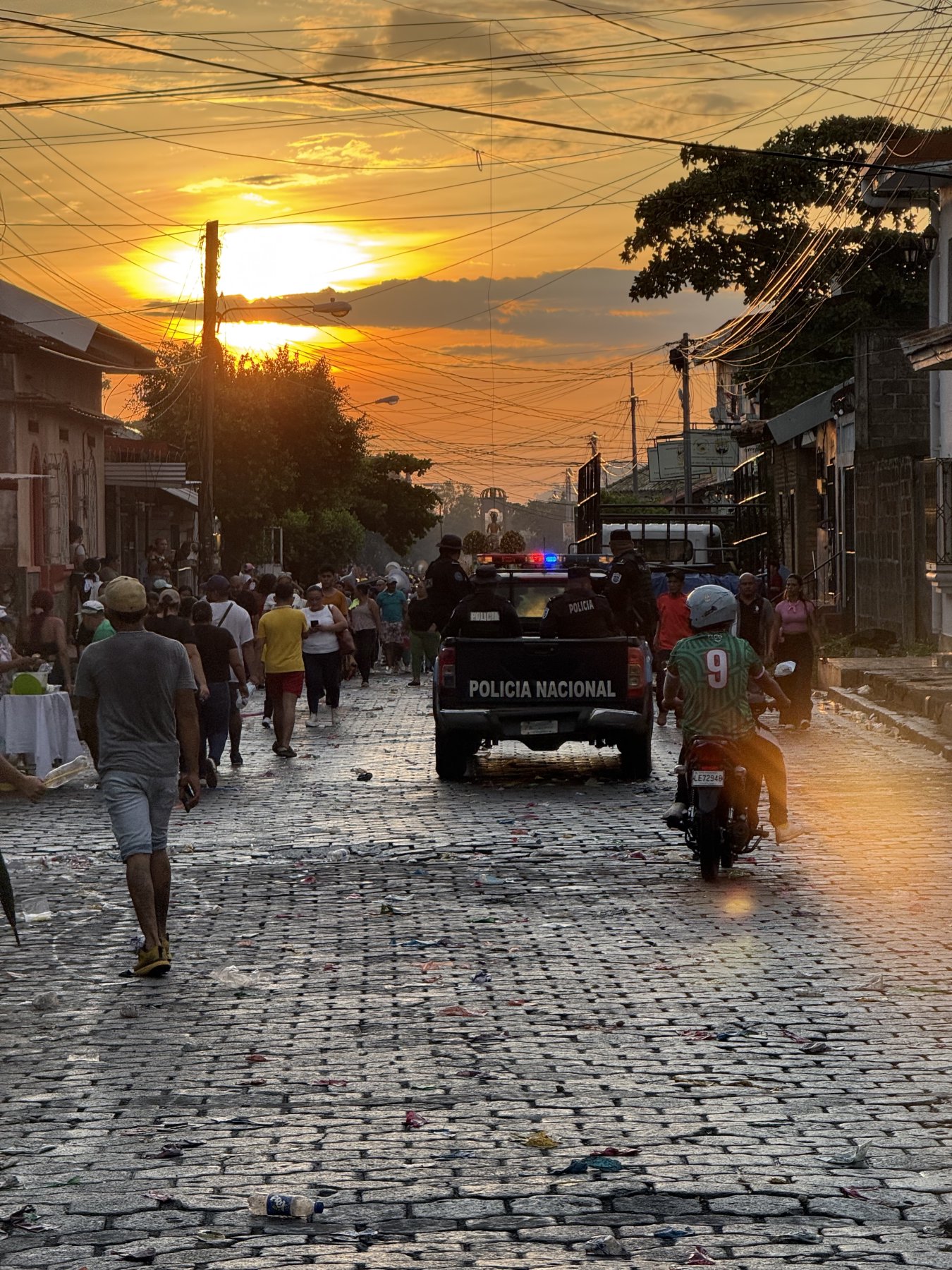 Sunset over First Ave North, Sutiava, Nicaragua
