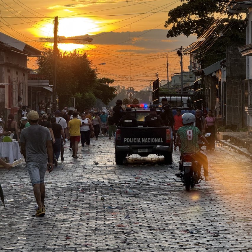 Sunset over First Ave North, Sutiava, Nicaragua
